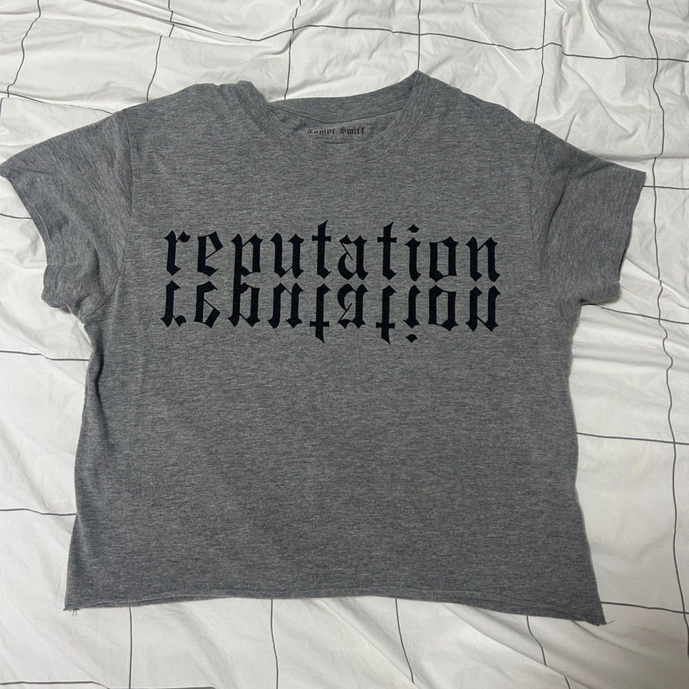 reputation crop top in gray (official merch)